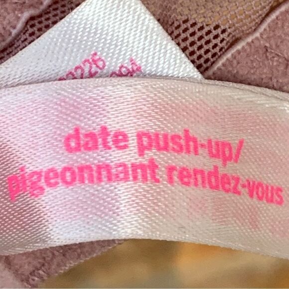 Victoria’s Secret PINK Date Push Up Bra Mauve Pink Lace size 32C - Picture 6 of 9